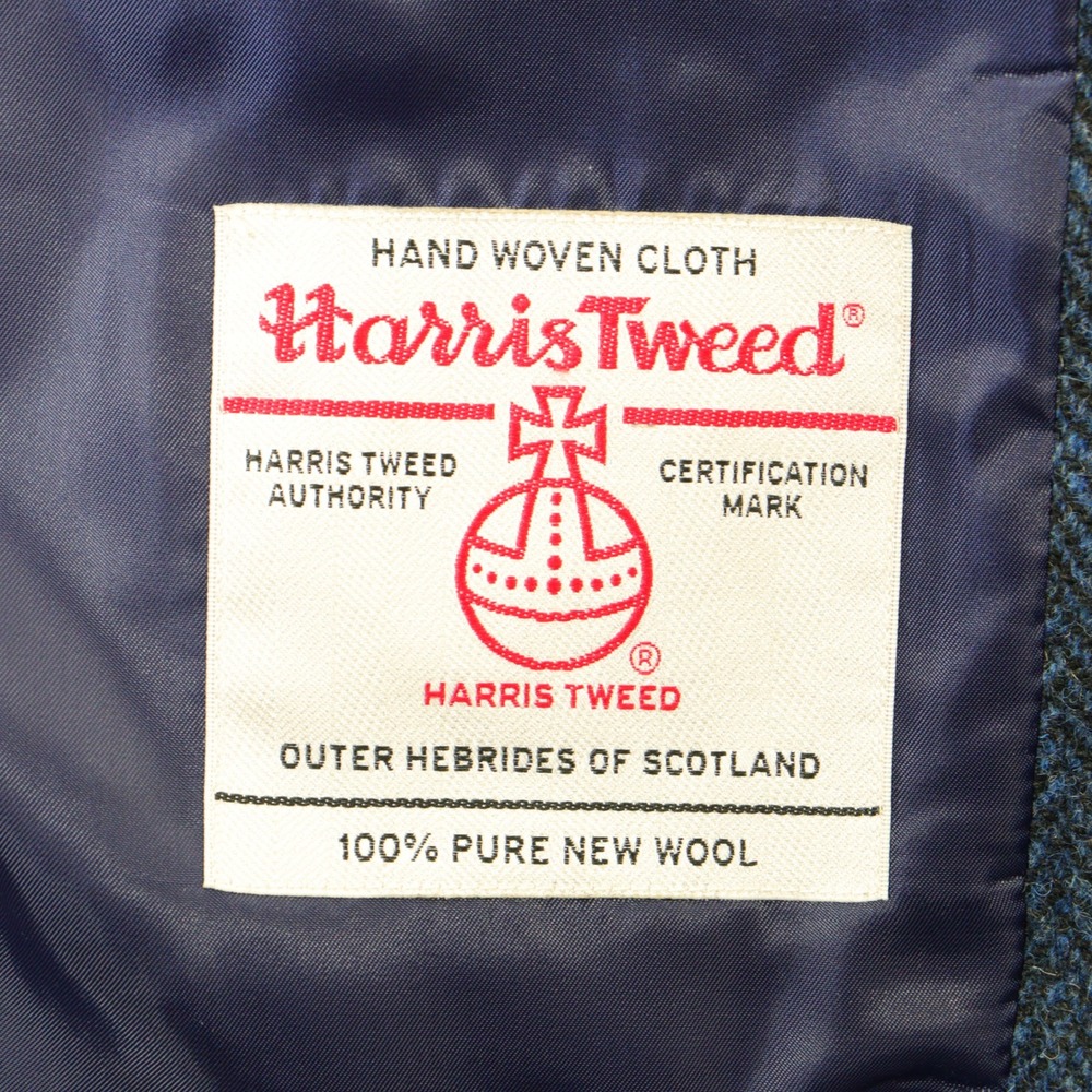 ASOS Harris Tweed Blazer Men's 42R Herringbone Wool Sport Coat Blue EUC - Picture 5 of 10